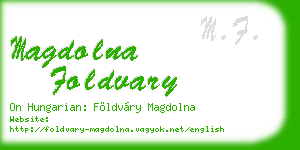 magdolna foldvary business card